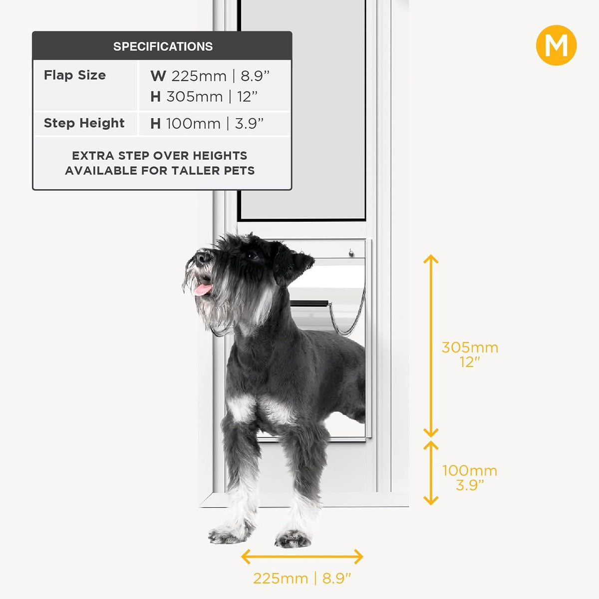 Hakuna Pets Dog Door for Sliding Glass Door - Tempered Glass Patio Insert