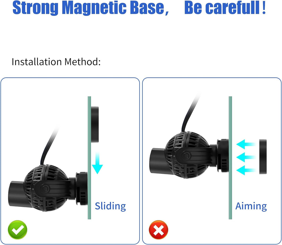 AQUANEAT Aquarium Wavemaker Circulation Pump, 1600GPH Fish Tank Powerhead, Submersible Water Pump, Magnetic Base