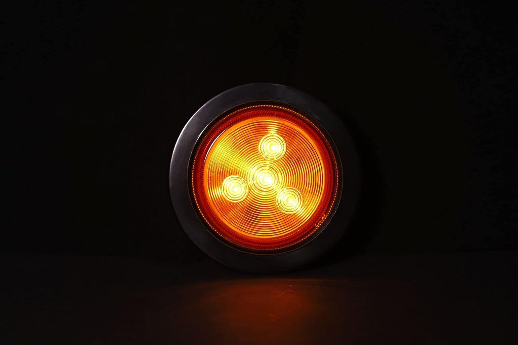 NEW SUN® 2" Round LED Trailer Light, Red Amber High-bright PIRANHA LED 4Pcs