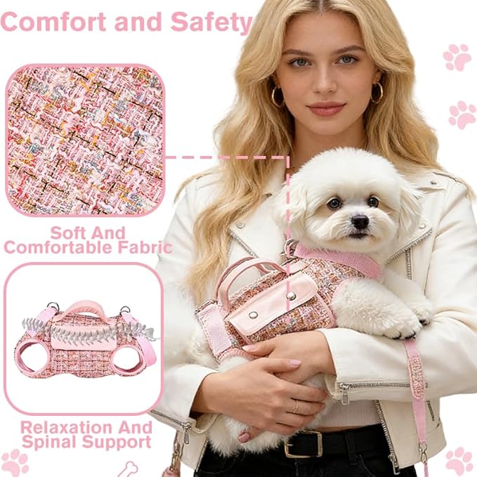 Dog Lift Harness Backpack for Small Dogs Cats, Adjustable Straps Dog Sling - Image 4