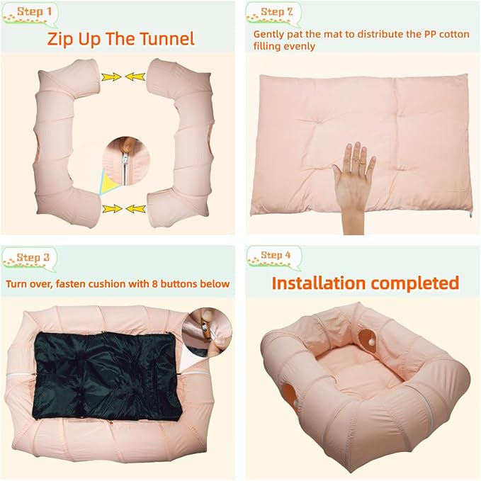 XxingSheep 4 Ways Shuttled XL Cat Tunnel Bed - Image 5