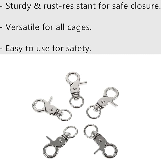 8 Pcs Bird Cage Lock Bird Cage Lobster Clasp, Birdcage Lock Birds Cage Clip - Image 5
