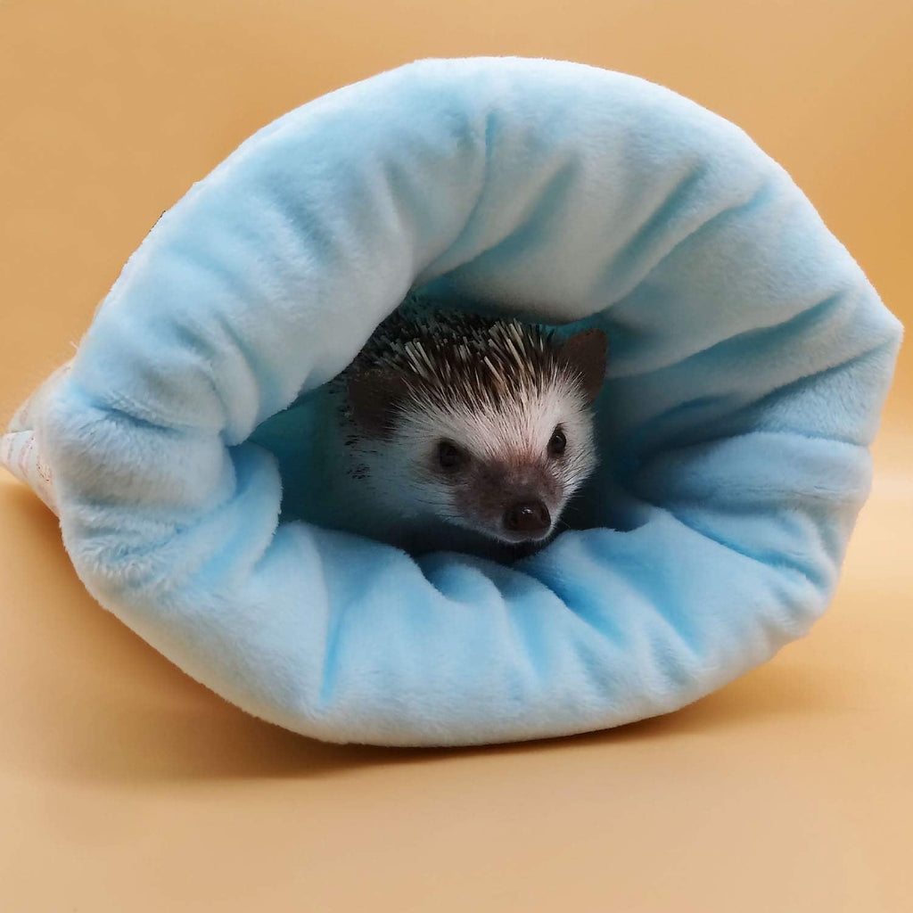 Handmade Sleeping Bag Pouch Hideout Cave for Hedgehog Guinea Pig Hamster Rat Ferret Hamster Squirrel and Other Small Animal Beds (Blue)