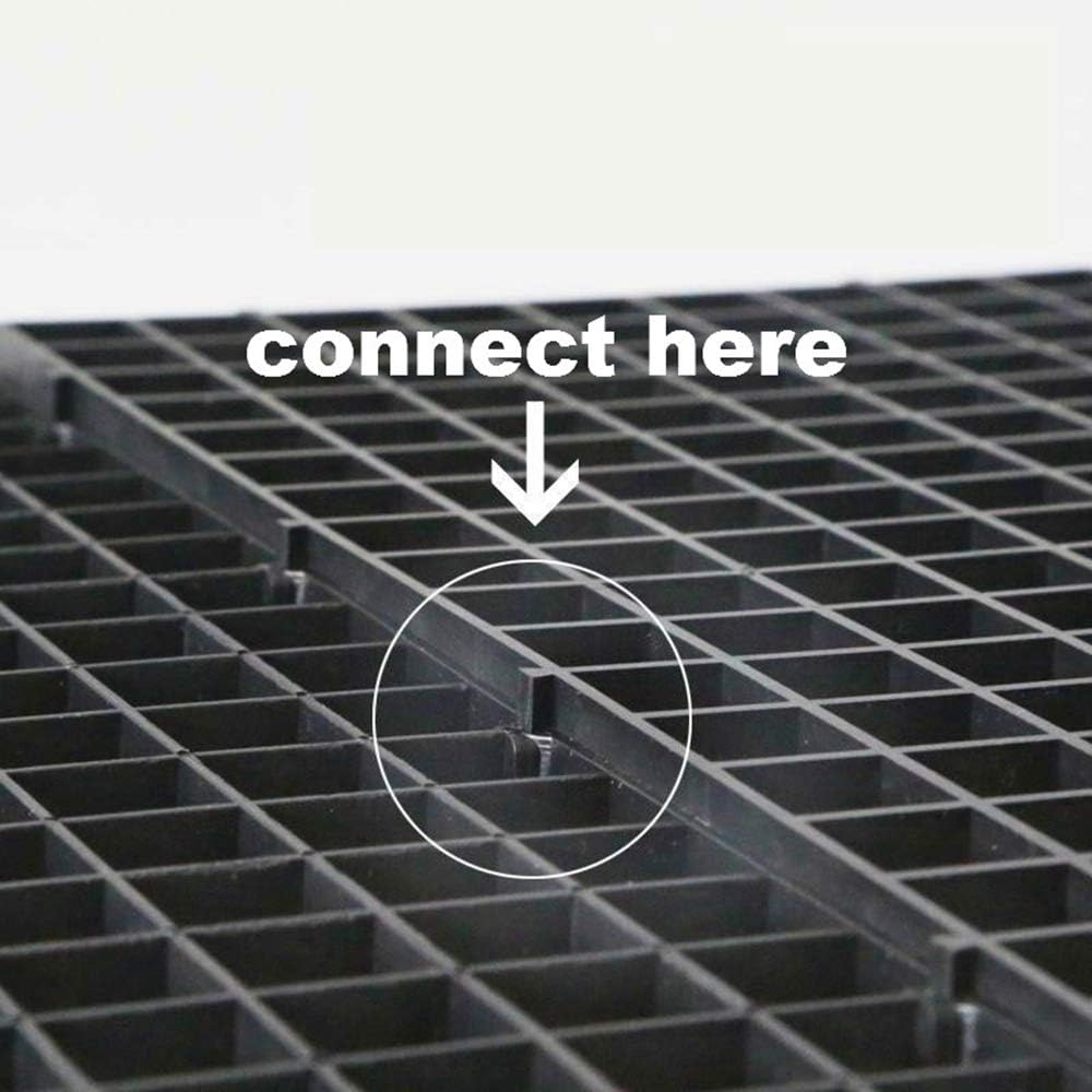 4 Pcs Aquarium Divider Tray Plastic Grid Aquarium Egg Crate Light Diffuser, Fish Tank Divider Filter Bottom Isolation with 8 Pcs Sucker Clip(Black)
