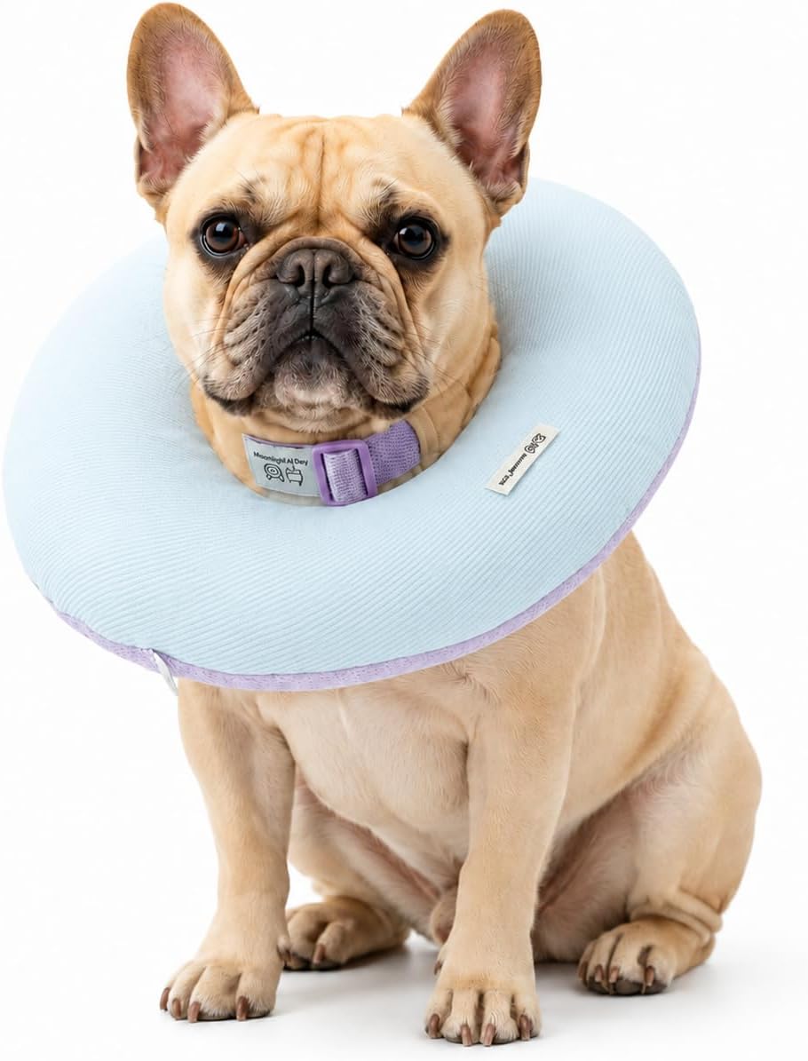 Deep Soft Recovery Collar for Dogs & Cats, Cotton Alternative to E-Collar, Adjustable Lightweight Pet Cone, Anti-Lick for Surgery & Wounds, Medium (Neck 10"-13.5"),Flower Pattern