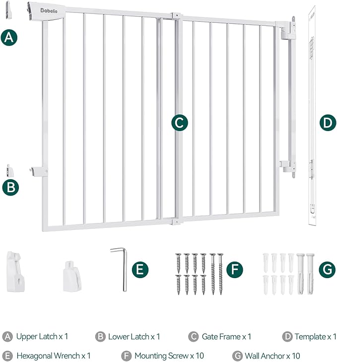 Babelio 34" Tall No Bottom Bar Baby/Dog Gate - Image 9