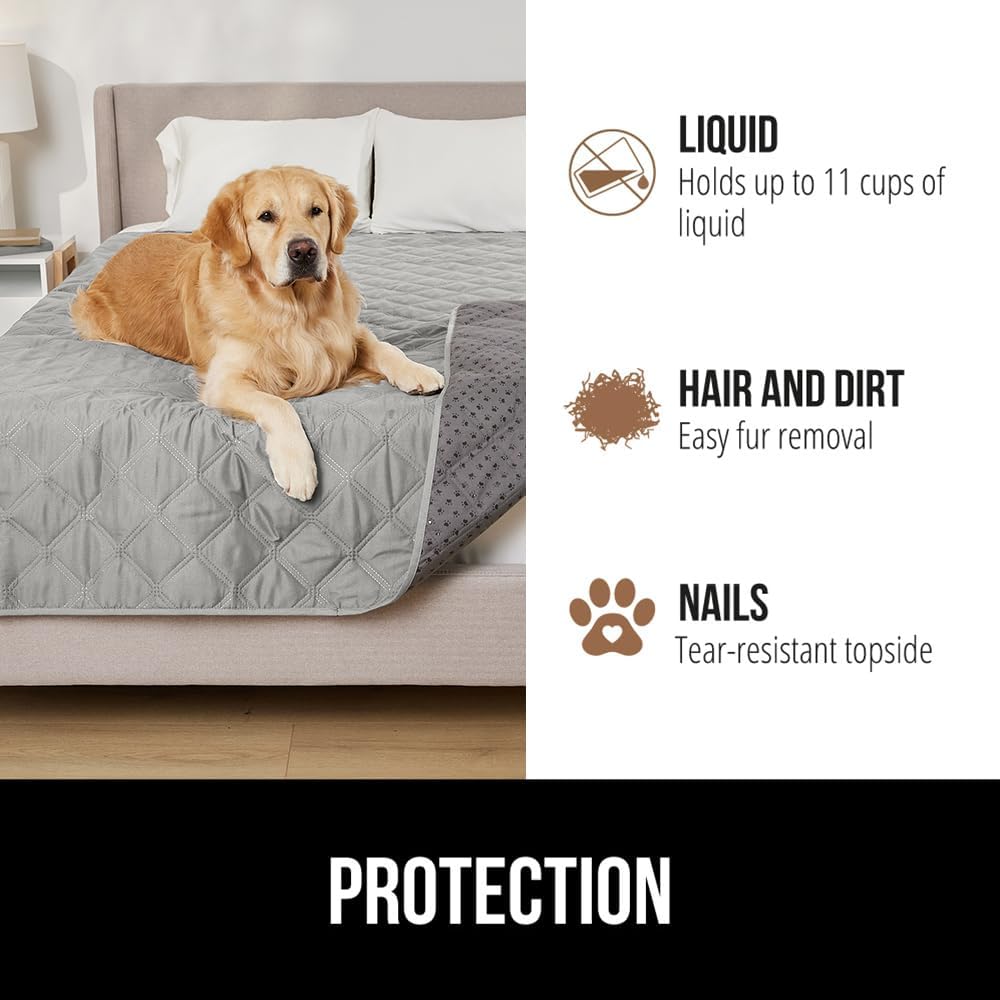 GORILLA GRIP® Waterproof Dog Blanket, Couch Cover for Dogs, 30x70 Gray
