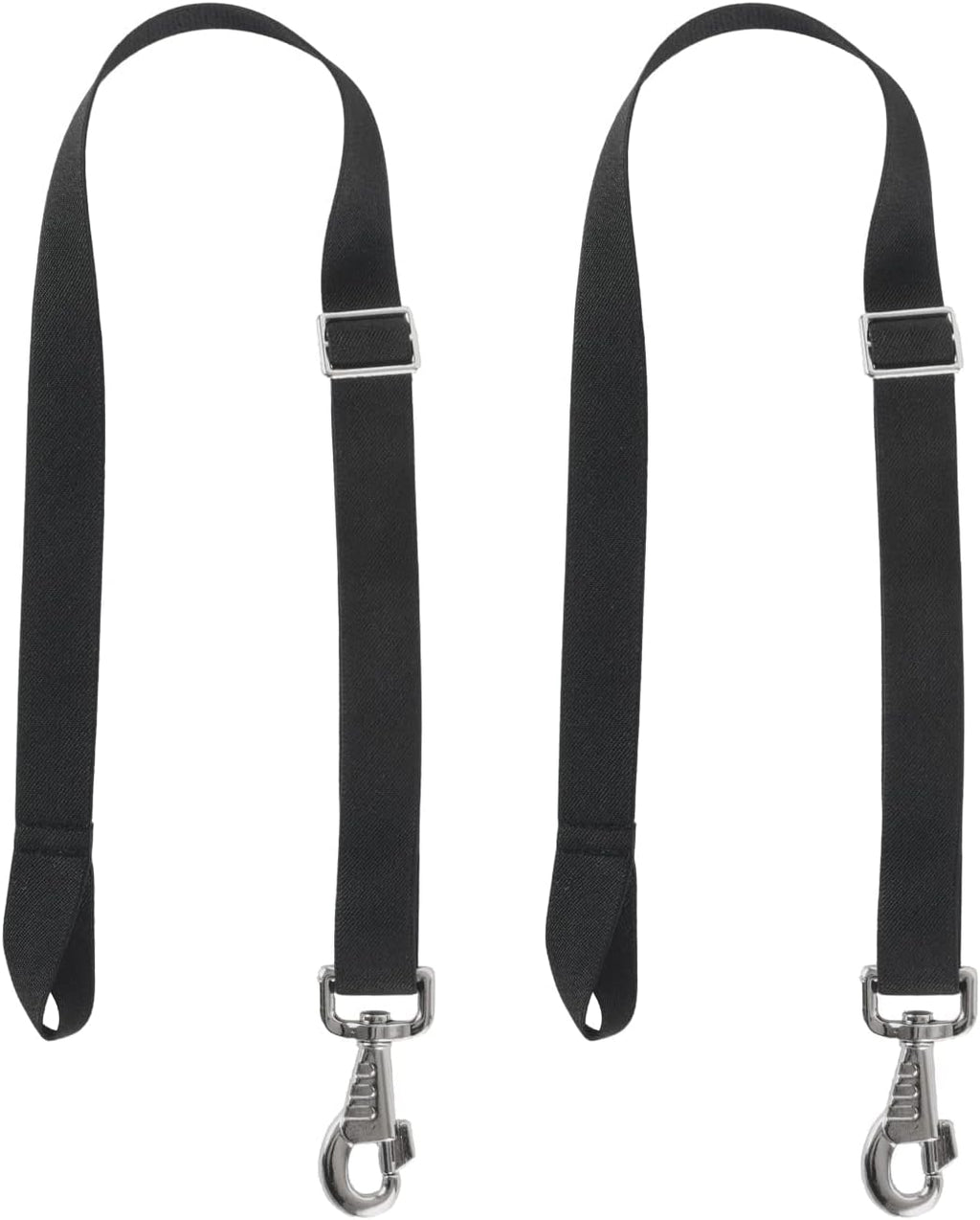 Premium Horse Blanket Sheet Leg Straps, Replacement Stretchy Belly Strap with Swivel Snaps and Sewn Loop End, Adjustable Length from 22 to 40 Inch Black (4 Pcs)