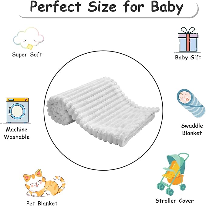 Soft Fleece Baby Blanket Ultra Cozy Grey Baby Blankets - Image 7