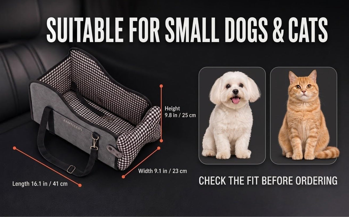 Center Console Dog Car Seat, Sturdy Armrest Seat for Small Dogs
