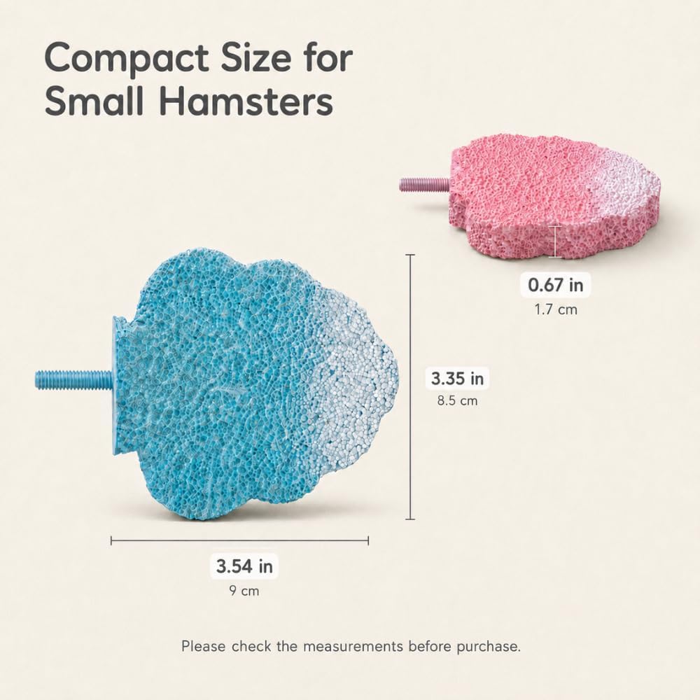 2-Pack Resin Hamster Cage Platforms for Dwarf Hamsters, Blue and Pink