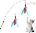 Pawaboo Feather Teaser Cat Toy, Interactive Feather Wand Cats Toy Flying by Pawaboo