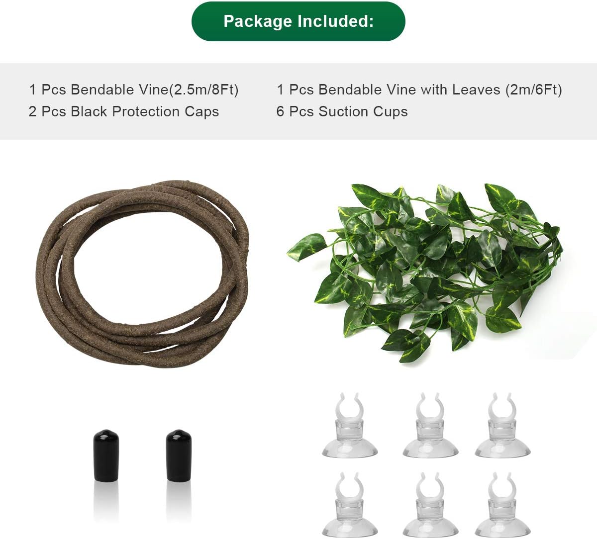Coolrunner 8FT Reptile Vines and Flexible Reptile Leaves