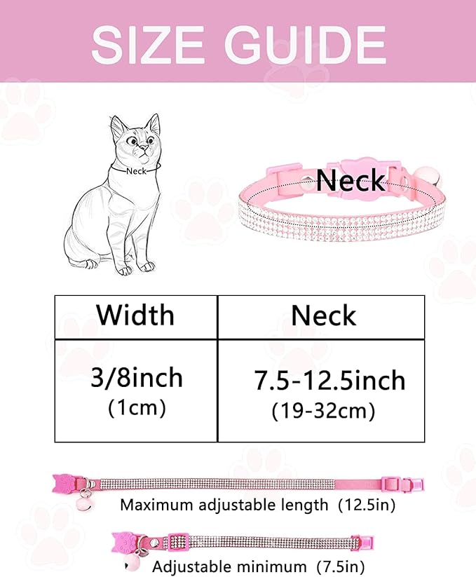 Breakaway Cat Collars with Bell, olmoony Adjustable Safe Kitten Collar - Image 7
