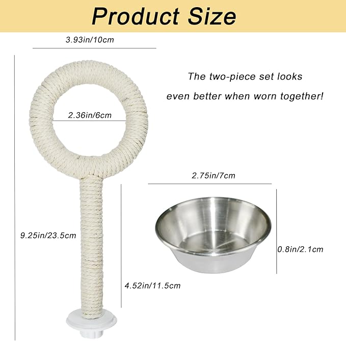 ASOCEA Bird Perch Feeding Cup, Bird Bowls - Image 2