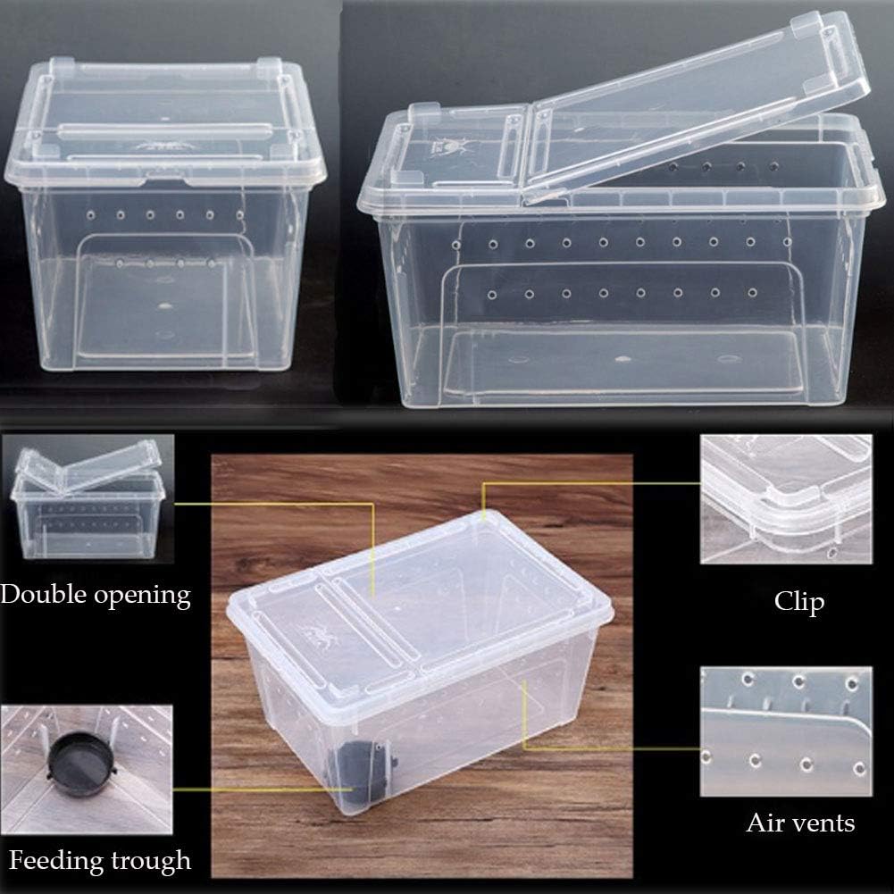 Hamiledyi Reptile Feeding Box Tarantula Habitat Cage Hatching Container