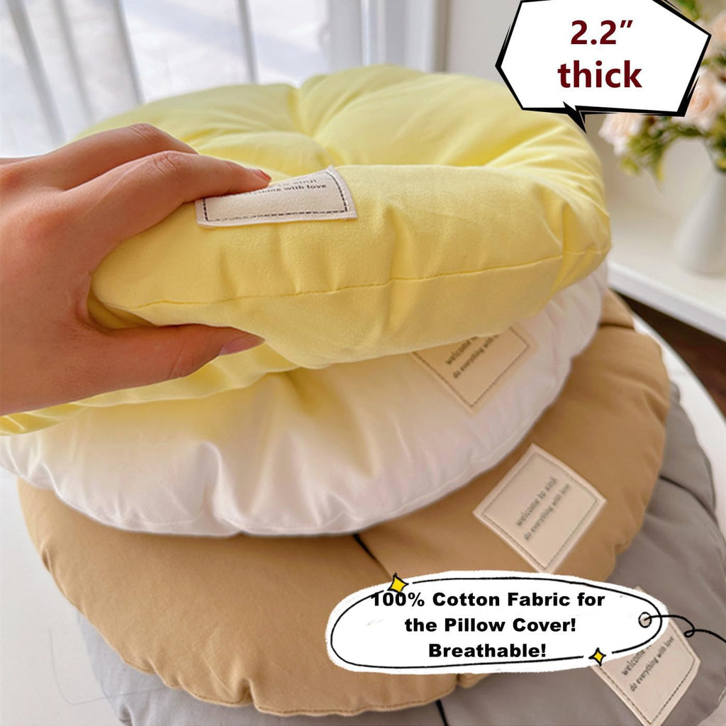 SHENGOCASE 2-Pack Round Cat Kneading Pillow Cushion, 20 Inch White Padding for Dog House Perch