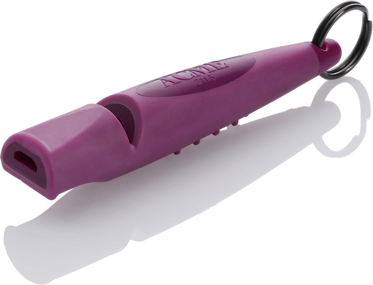 Genuine ACME genuine no. 211 Alpha professional dog training whistle with enhanced ergonomic grip. BPA-free plastic. 110 dBA long range. Made in the UK (Purple)