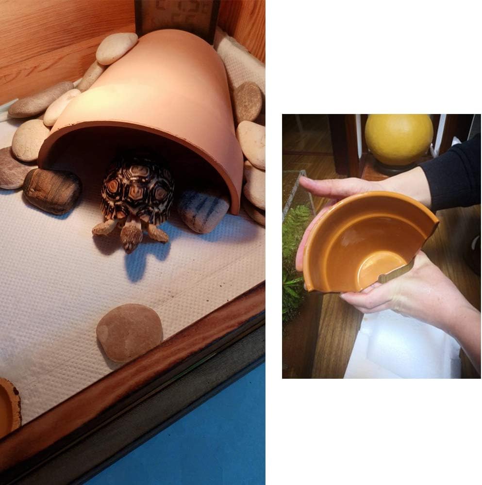 Reptile Habitat Décor Hideouts Basking Platform for Aquatic Turtles Critter Cavern Log Hideaway for Tortoise Frog Aquarium Fish Lizard Bearded Dragon Hides and Caves