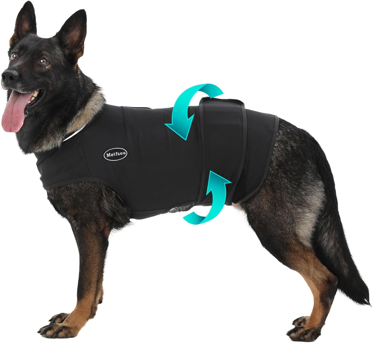 Meifsou Dog Anxiety Vest, Skin-Friendly Thunder Jacket for Dogs, Dog Calming Shirt for Thunder, Fireworks, Vet Visits and Separation - Keep Pet Calm Without Medicine, Fit for Small Medium Large Dogs