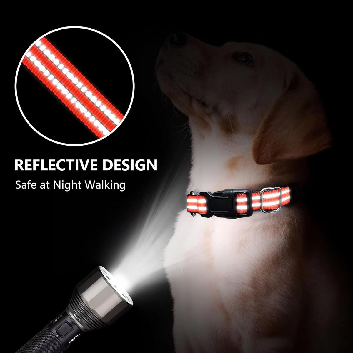 Martingale Collar for Dogs,No Pull No Choking(Bright Orange,L)