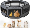 UWE Extra Large Small Animal Playpen, Waterproof Foldable Pet Pen,Dark Grey