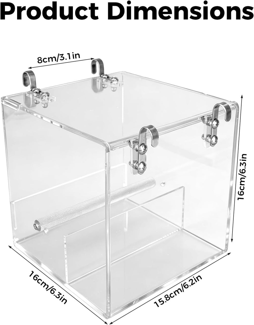 NQEUEPN Bird Cage Feeder, Clear Acrylic Clear Bird Food Feeder