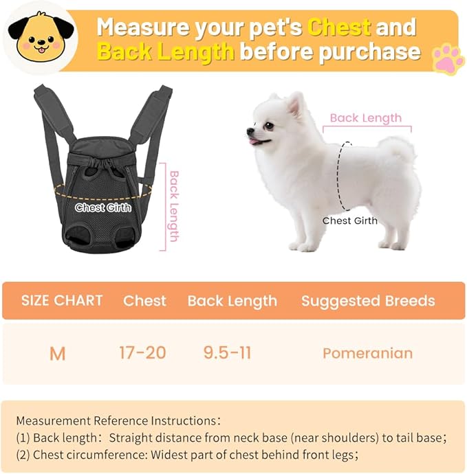 Inspack Dog Backpack Carrier/Cat Carrier, Adjustable Pet Front Carriers Travel - Image 2