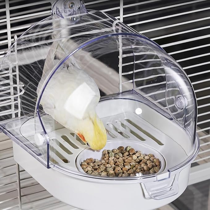 Hanging Brid Bath with Feeder for Cage, 3 in 1 Multifunction Bird - Image 2
