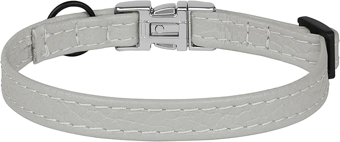 Leather Cat Collar with Buckle and Removable Bell - Image 9