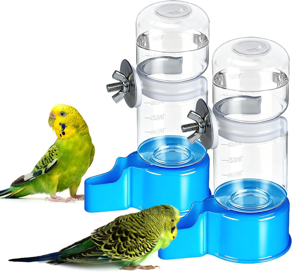 2 Pack Automatic Bird Cage Water Dispenser, 4.73 oz Parakeet Water Feeder