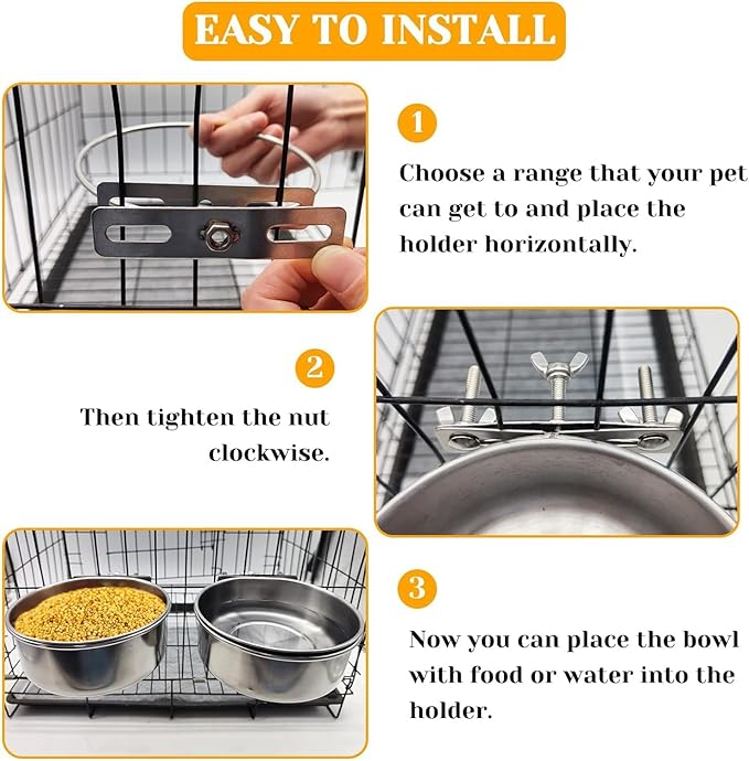 PINVNBY 2pcs Stainless Steel Bird Bowl - Image 5