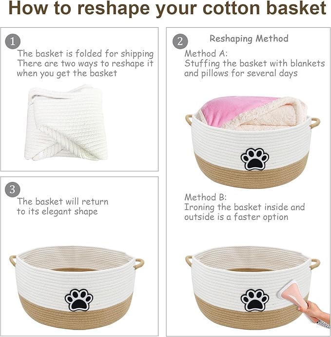 Dog Toy Basket, Large Dog Toy Storage Woven Rope Basket, Dog Toy Bin - Image 4