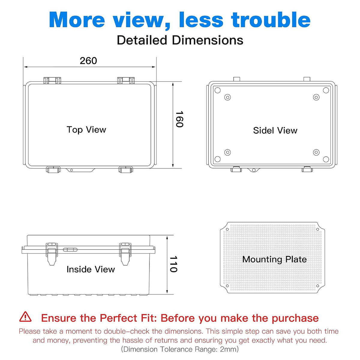 Junction Box Waterproof Outdoor Electrical Box IP67 ABS Project Enclosure