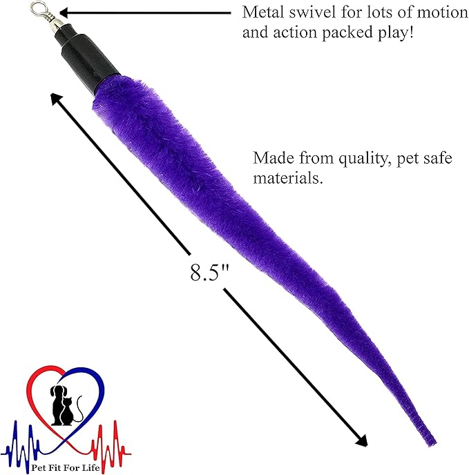 Pet Fit For Life Cat Wand Toy: 5-Piece Worm Teaser & Exerciser - Image 3