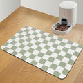 Checkered Dog Food Mat, Absorbent Leak-Proof Pet Feeding Mat, Quick Dry Cat by CooRug