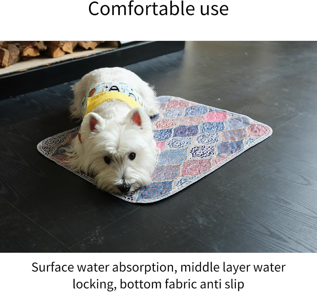 Reusable Puppy Pee Pads, Super Absorbent, Waterproof and Leak Proof, Bottom Anti Slip, Washable, Puppy Toilet Training pad. Suitable for Small to Medium-Sized Dogs (18*24inch(2pieces))