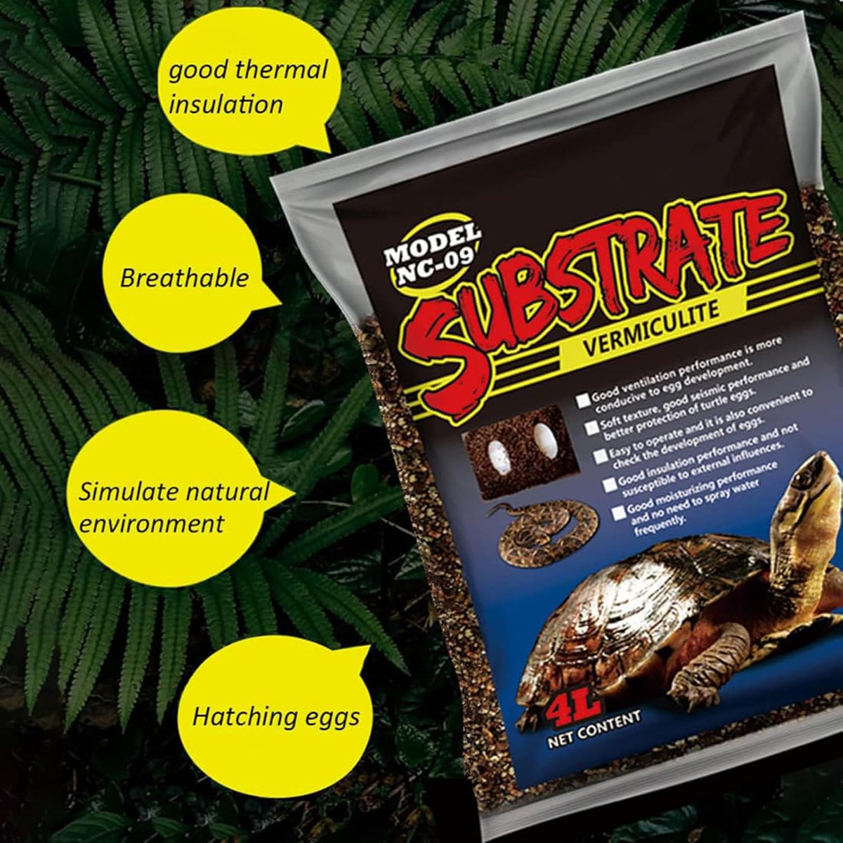 Hamiledyi Reptile Substrate Vermiculite Bedding Snake Hibernant moisturizing Soil Terrarium Bedding for Snake Tortoise Lizard Hatching Eggs(4.2Quart/4L) (Pack of 2)