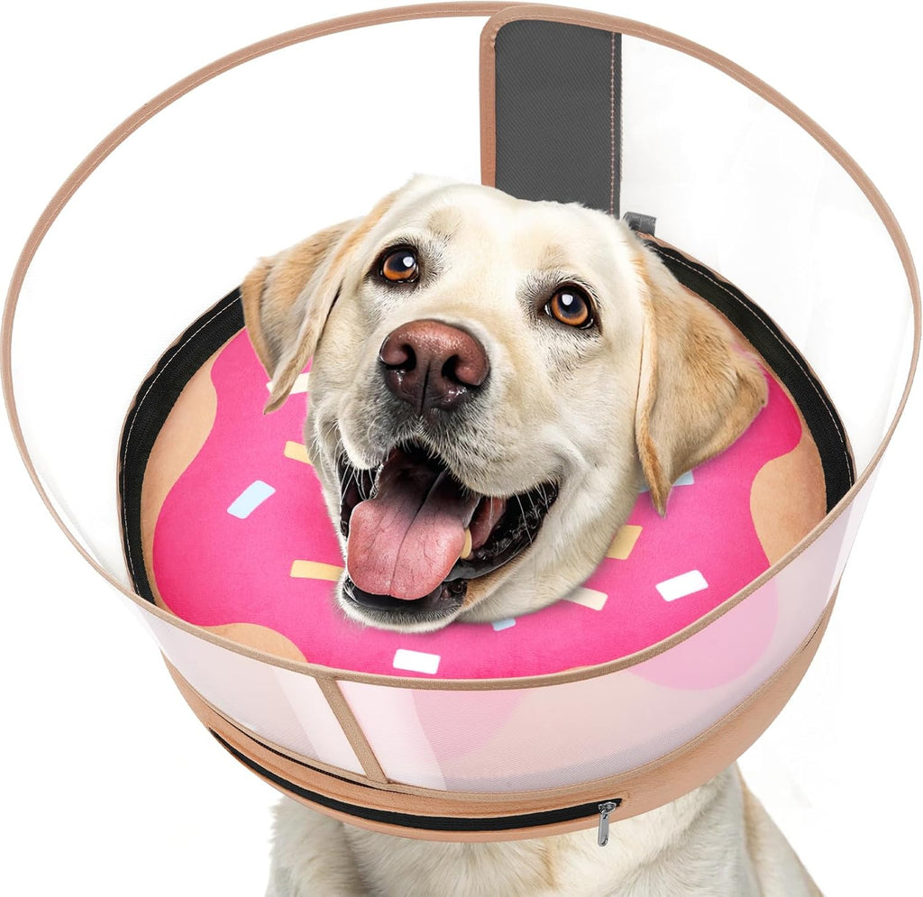 Inflatable Dog Cone with Anti-Licking Clear Shield, Fits Small Dogs