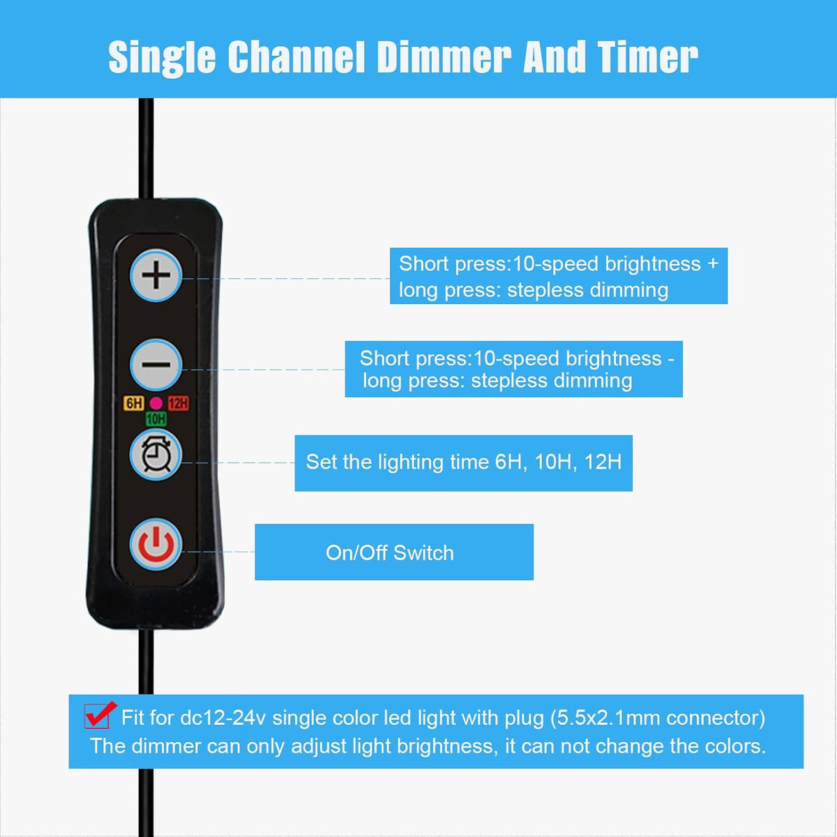 Aquarium Light Timer&Dimmer, Fish Tank Light Controller, 2 Pack