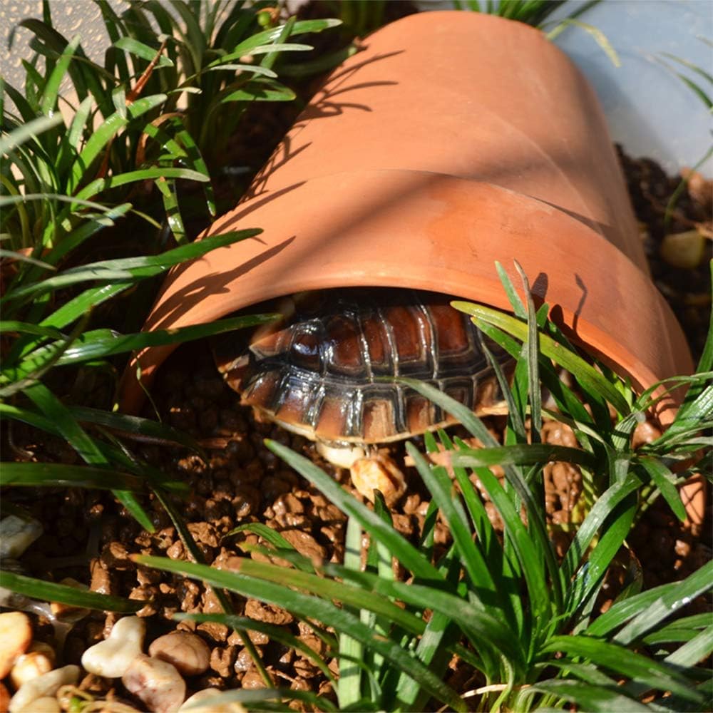 Reptile Habitat Décor Hideouts Basking Platform for Aquatic Turtles Critter Cavern Log Hideaway for Tortoise Frog Aquarium Fish Lizard Bearded Dragon Hides and Caves