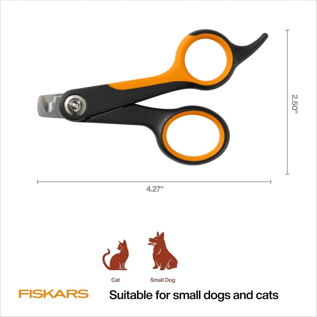 Fiskars Pet Small Nail Clippers, Cat and Dog Trimmers for Grooming, 4.25"