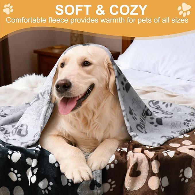 Premium Dog Blankets for Small Dogs & Cat Flannel Blanket Washable, Soft Pet - Image 5