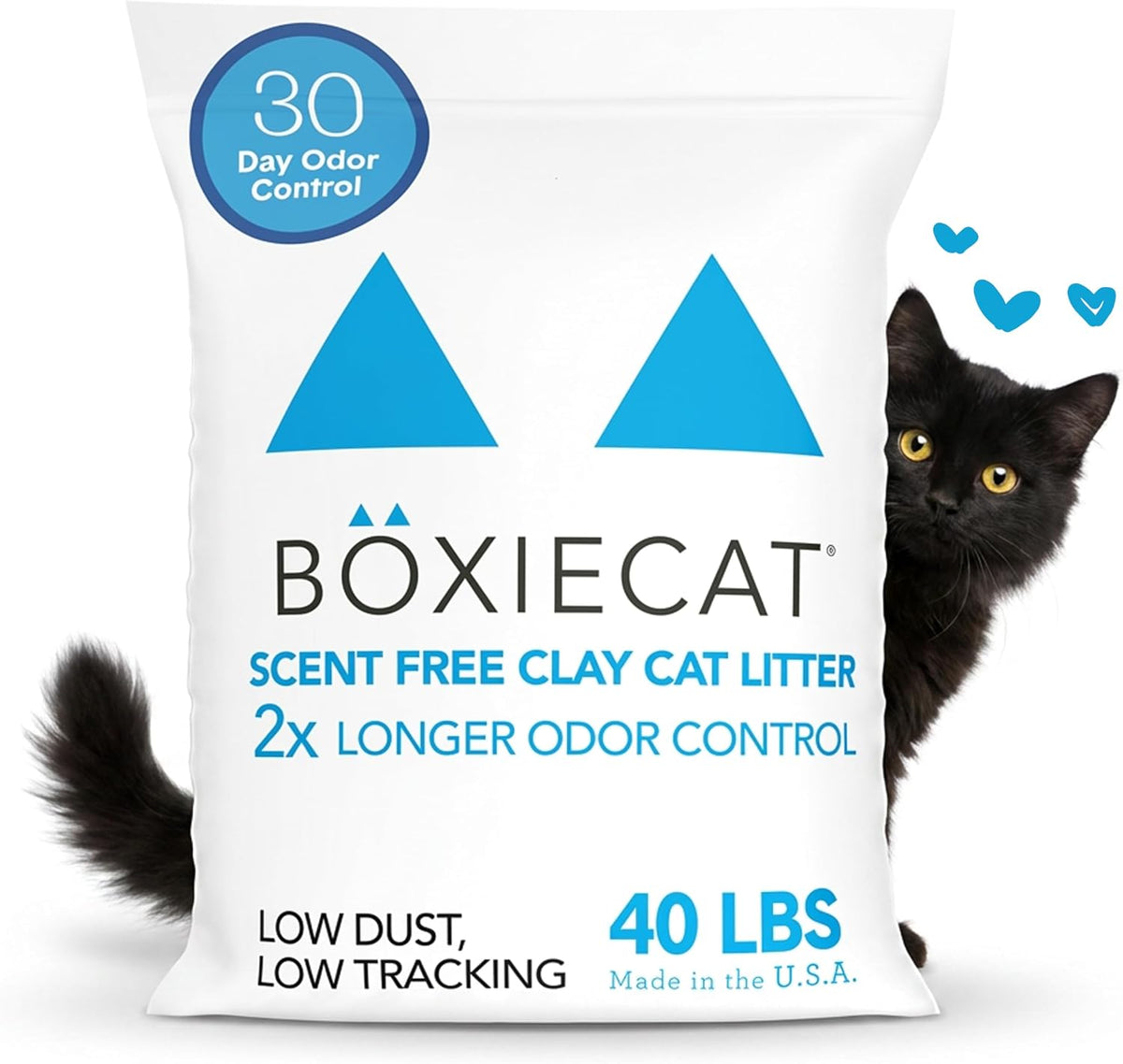 Boxie Premium Unscented Clumping Cat Litter 30 Day Odour Control 40 lb