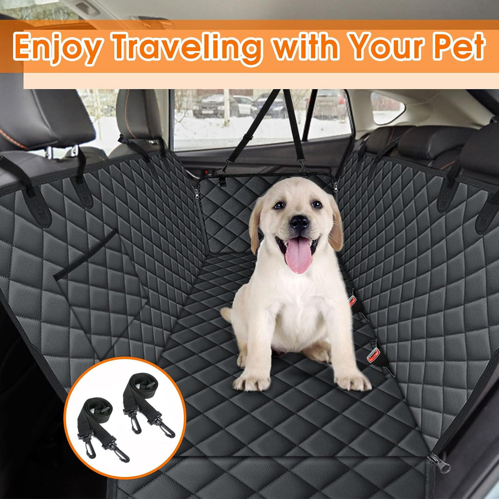 NECKORY Waterproof Dog Car Seat Cover for Back Seat, Pet Hammock- S, Black