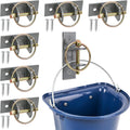 SOUJOY 6 Pcs Water Bucket Hook for Horse, Heavy Duty Metal Feed Bucket Hook with Pin, Wall Mounted Hangers for Horse Stalls Stable Barn Farmhouse Supplies