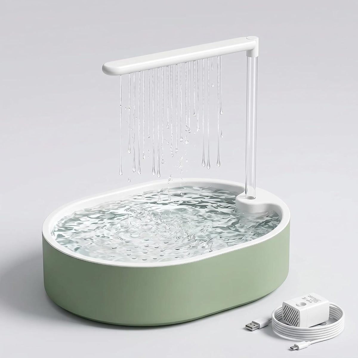 Automatic Bird Bath for Cage, Bird Shower Bath with Circulating Water Fountain & USB Pump, Large Parakeet Shower Bath for Parrot Budgies Cockatiels Conures Lovebirds African Grey