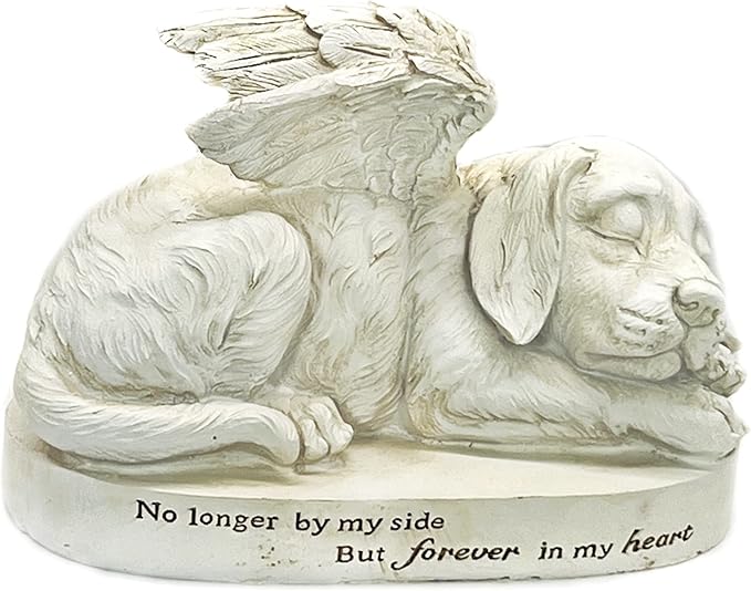 Bellaa Dog Statues 10 Inch Angel Wings Labrador Golden Retriever Puppy Pet - Image 5