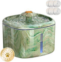 Cat Water Fountain Automatic 2.5L, Interactive Spinning Top & Camouflage Design, Ultra-Quiet Pump with 4-Stage Filter, Pet Water Dispenser with 2 Filters for Multiple Pets (Green+8 Filters)