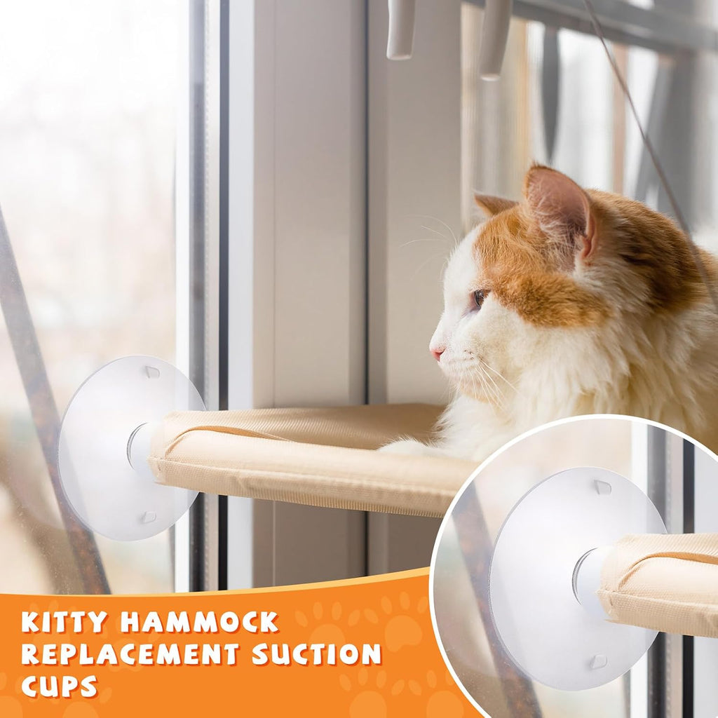 8 Pieces Cat Window Perch Suction Cup Powerful Window Bed Seat Replacement Suction Cup Clear PVC Sucker Pads for Cat Hammocks/Window Seat/Perch